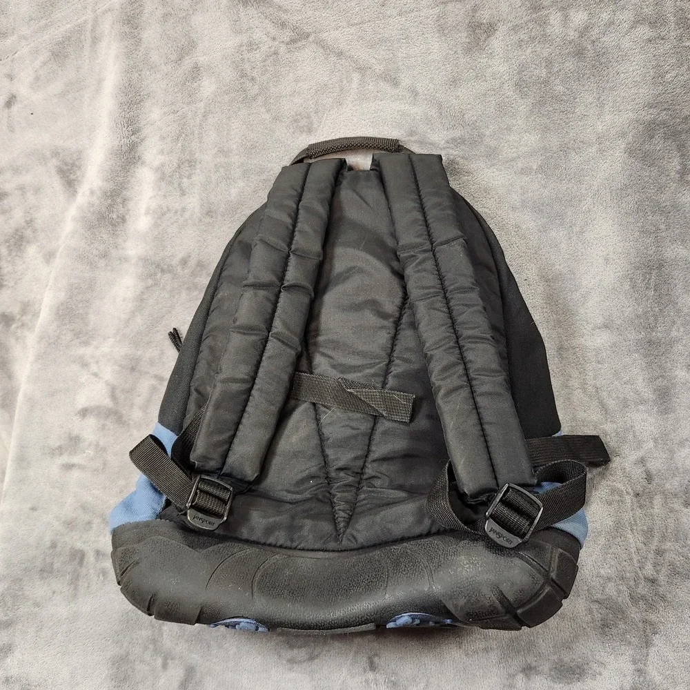 Jansport Backpack Thick Rubber Tire Bottom Blue Bookbag Vintage 90s Y2K